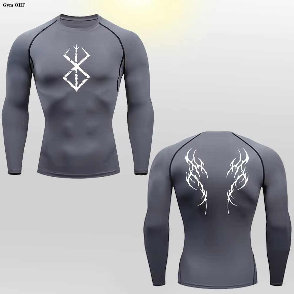 Anime Y2K Solid 180 Grams Breathable Moisture Wicking Men'S Gym Running T-Shirt Compression Workout Muscle Fitness Clothing