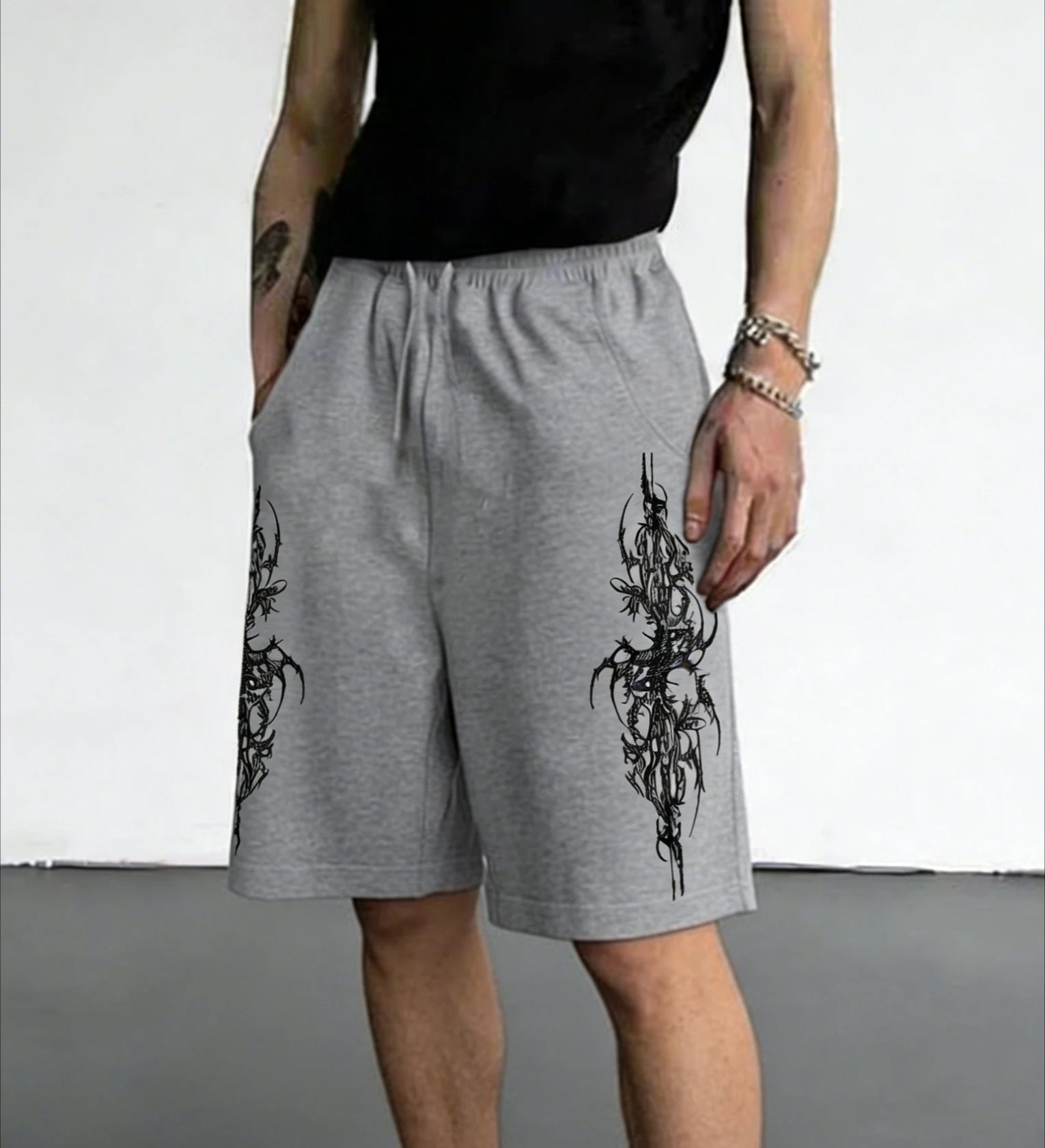 2026 Hot Selling Fashion New Hip-Hop Gothic Texture Men'S 3D Printed Street Wear Casual Sports Outdoor Jogging Shorts Large