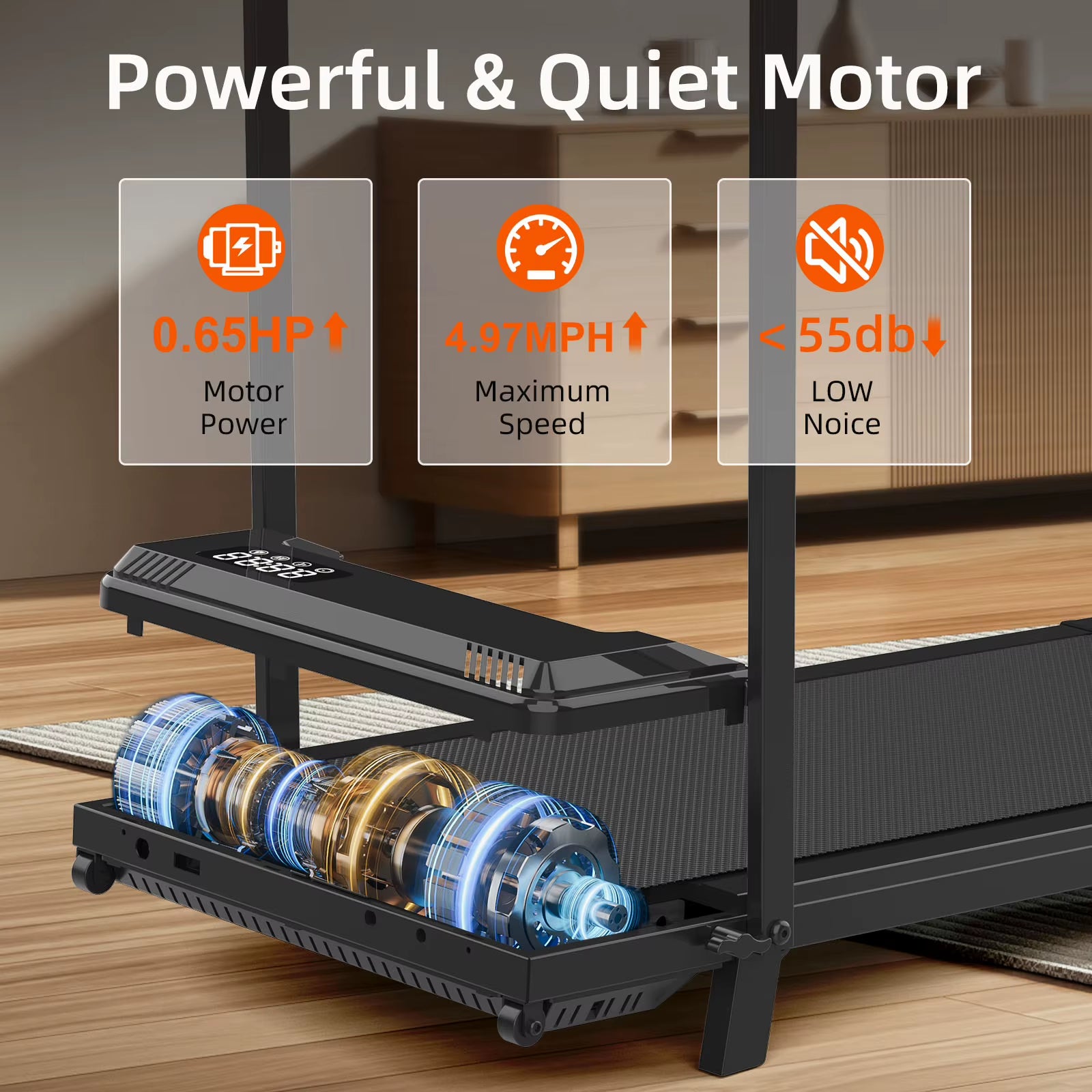 Wholesale OEM ODM Smart APP Control Walking Pad Electric Foldable under Desk Treadmill for Home Office Fitness Machine