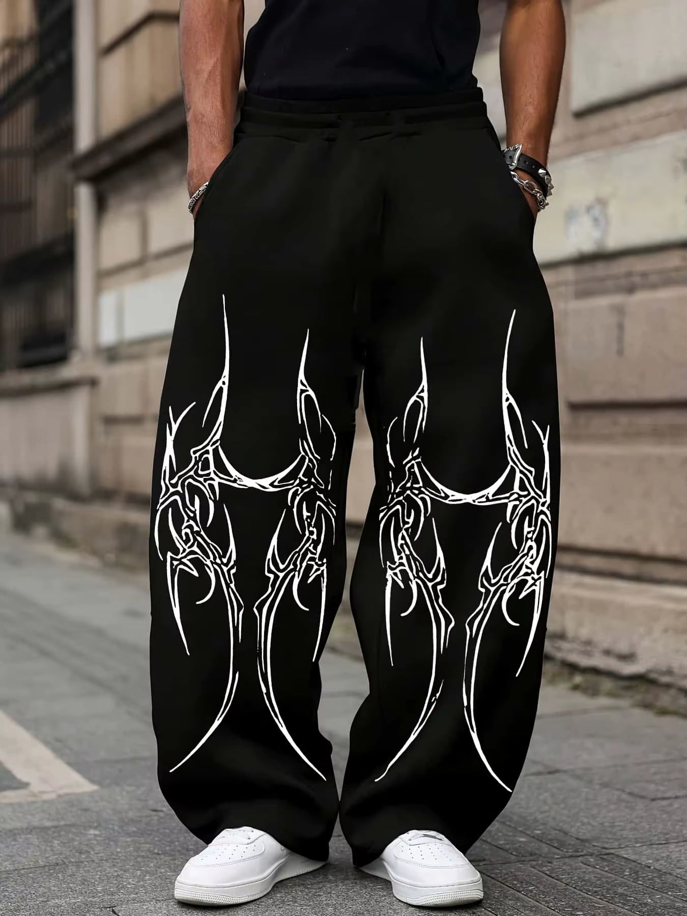 Men'S and Women'S 3D Casual Pants, Brand New Summer Street Gothic Style, Quick-Drying, Suitable for Running and Fitness.