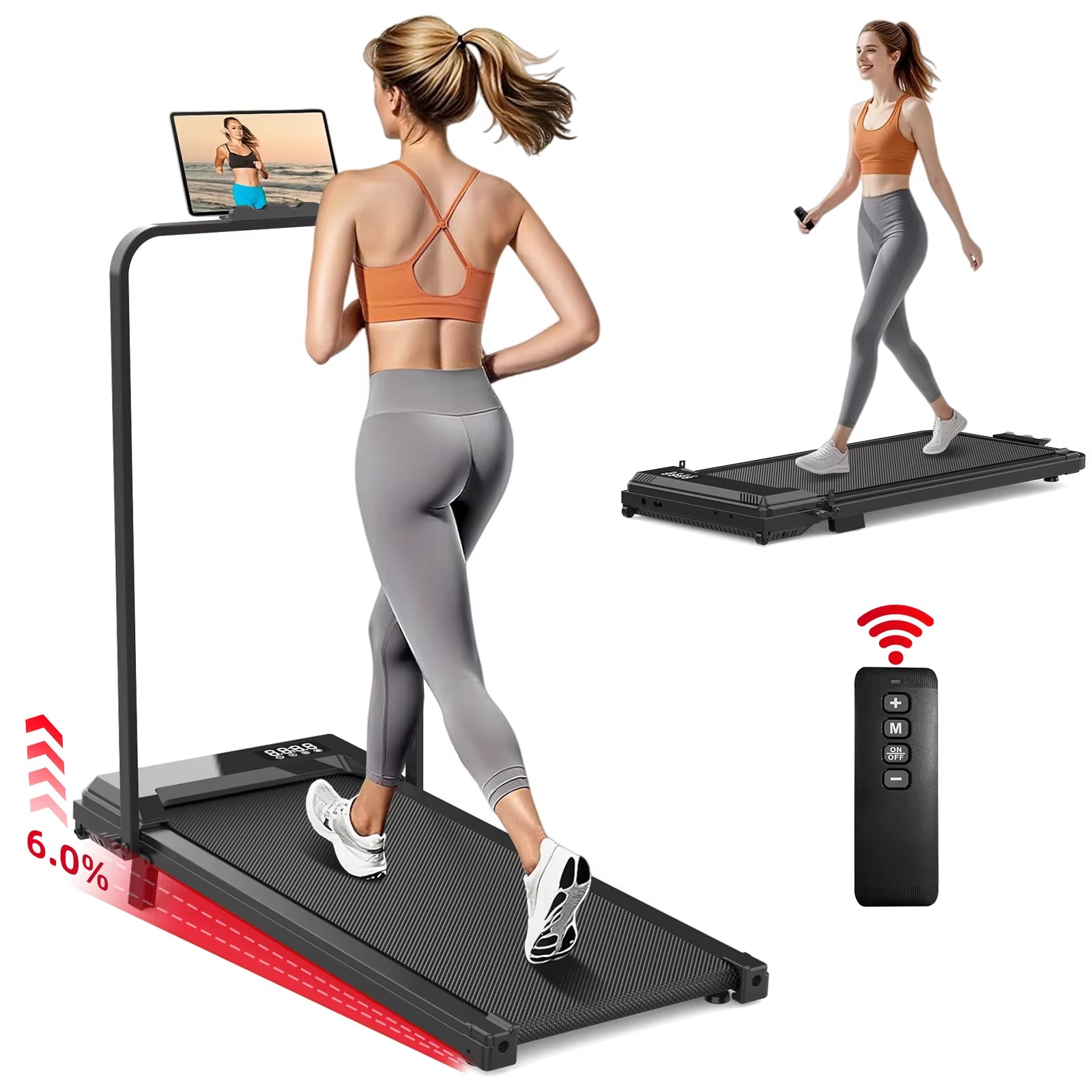 Wholesale OEM ODM Smart APP Control Walking Pad Electric Foldable under Desk Treadmill for Home Office Fitness Machine